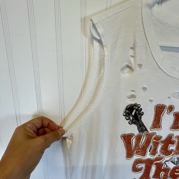 Unisex 's "I'm With The Band" Sleeveless Tank Top Muscle Shirt 1XL Read Descript - Picture 6 of 8